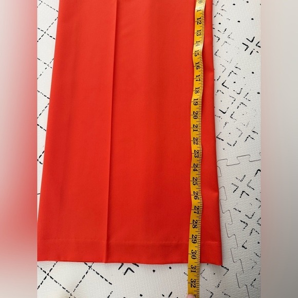 🌺one day sale Ann Taylor The Single Pleated Wide Leg Pant Size 8 Flame Azalea - Picture 4 of 9